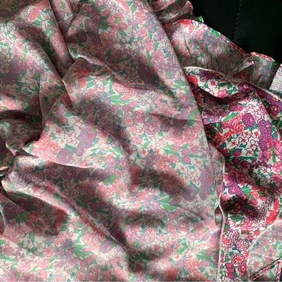 NWT FOR LOVE & LEMONS Floral Mini Skirt Purple Pink Large L - Picture 6 of 6